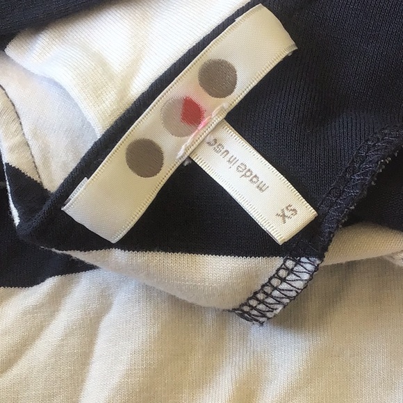 THREE DOTS NAUTICAL STRIPE WOMENS BOAT NECK THREE QUARTER SLEEVE TEE SHIRT XS - Picture 9 of 13